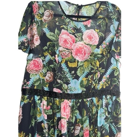 Mac Duggal Floral Illusion Flutter Sleeve Midi Dress, Size 12, NWT - Picture 5 of 6